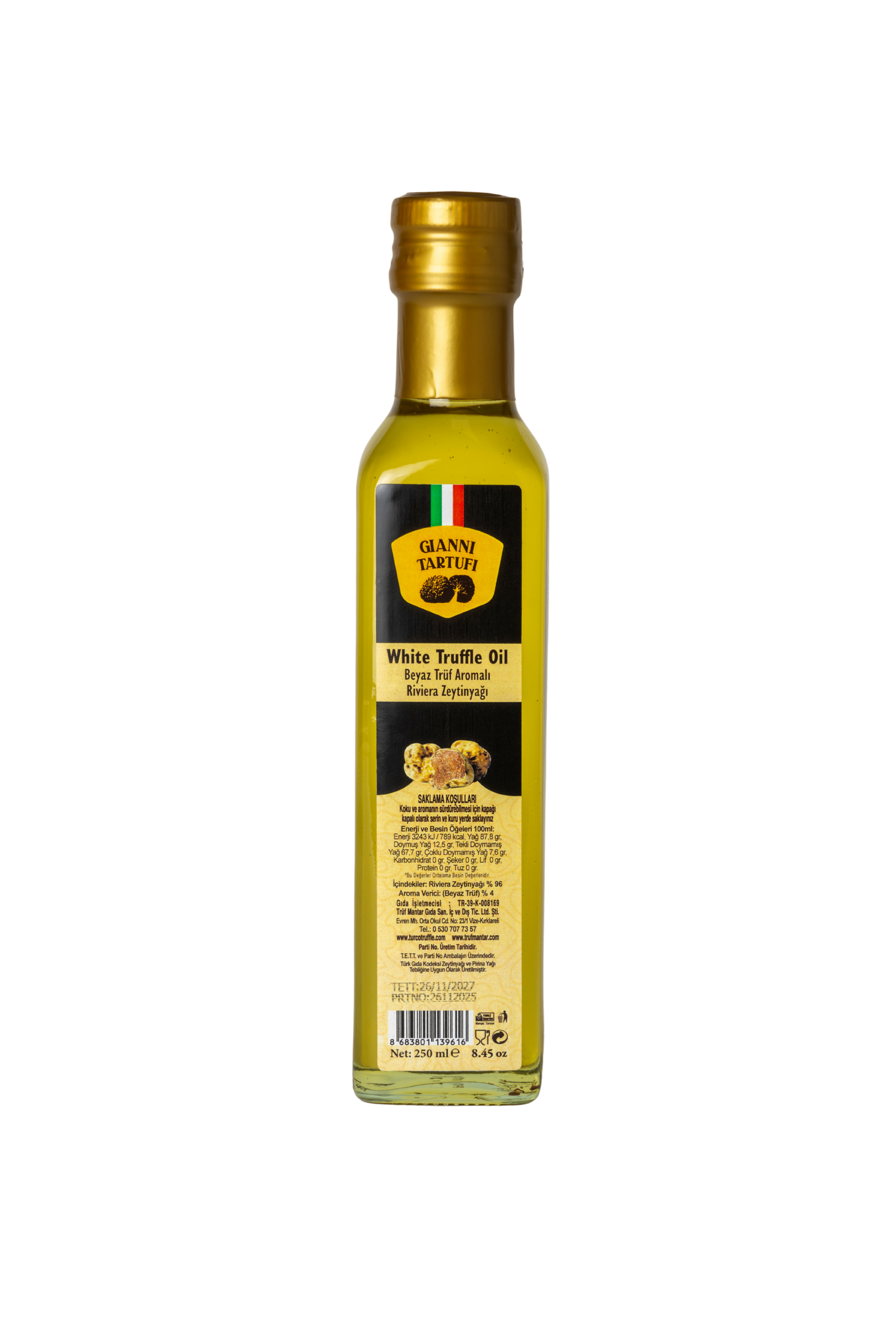 GIANNI TARTUFI BEYAZ TRÜF YAĞI 250 ML
